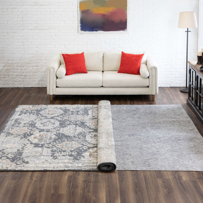 Tapis de sol Mohawk Home adapté aux animaux de compagnie, anti-taches, réversible et antidérapant - Gris