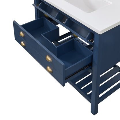 Meuble-lavabo simple Monterey 37 Farmhouse avec plan de travail