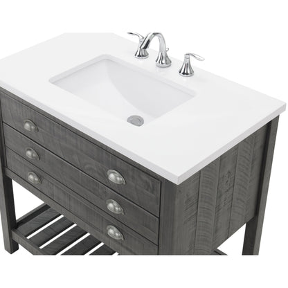 Meuble-lavabo simple Monterey 37 Farmhouse avec plan de travail