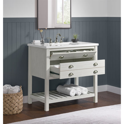 Meuble-lavabo simple Monterey 37 Farmhouse avec plan de travail