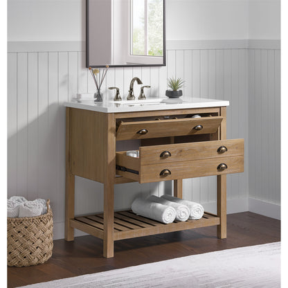 Meuble-lavabo simple Monterey 37 Farmhouse avec plan de travail