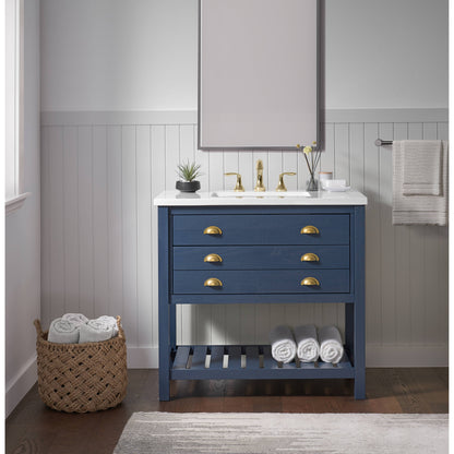 Meuble-lavabo simple Monterey 37 Farmhouse avec plan de travail