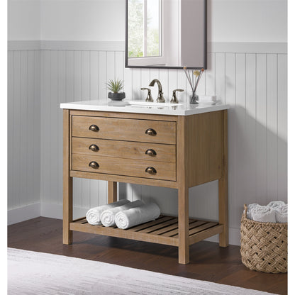 Meuble-lavabo simple Monterey 37 Farmhouse avec plan de travail