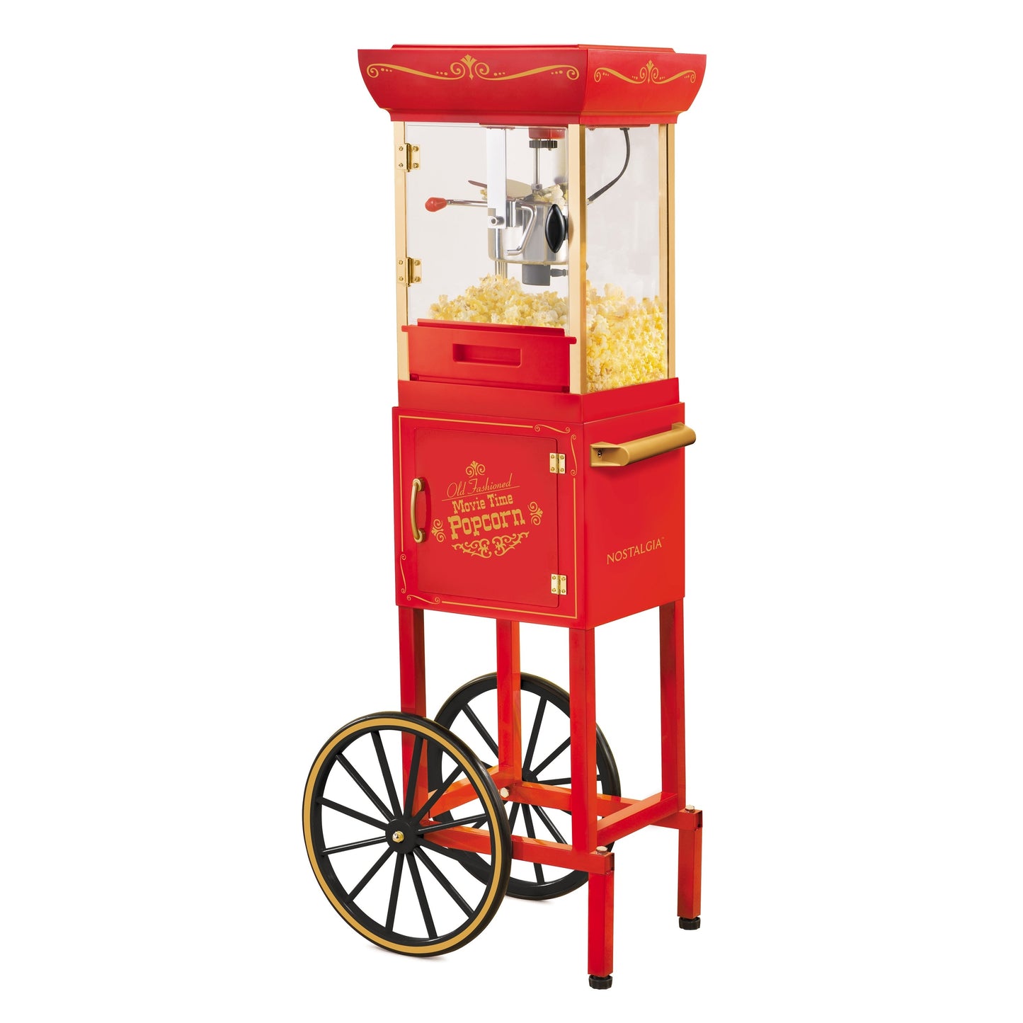 Chariot à popcorn de 122 cm (48 pouces) avec bouilloire de 71 g (2,5 oz) style cinéma