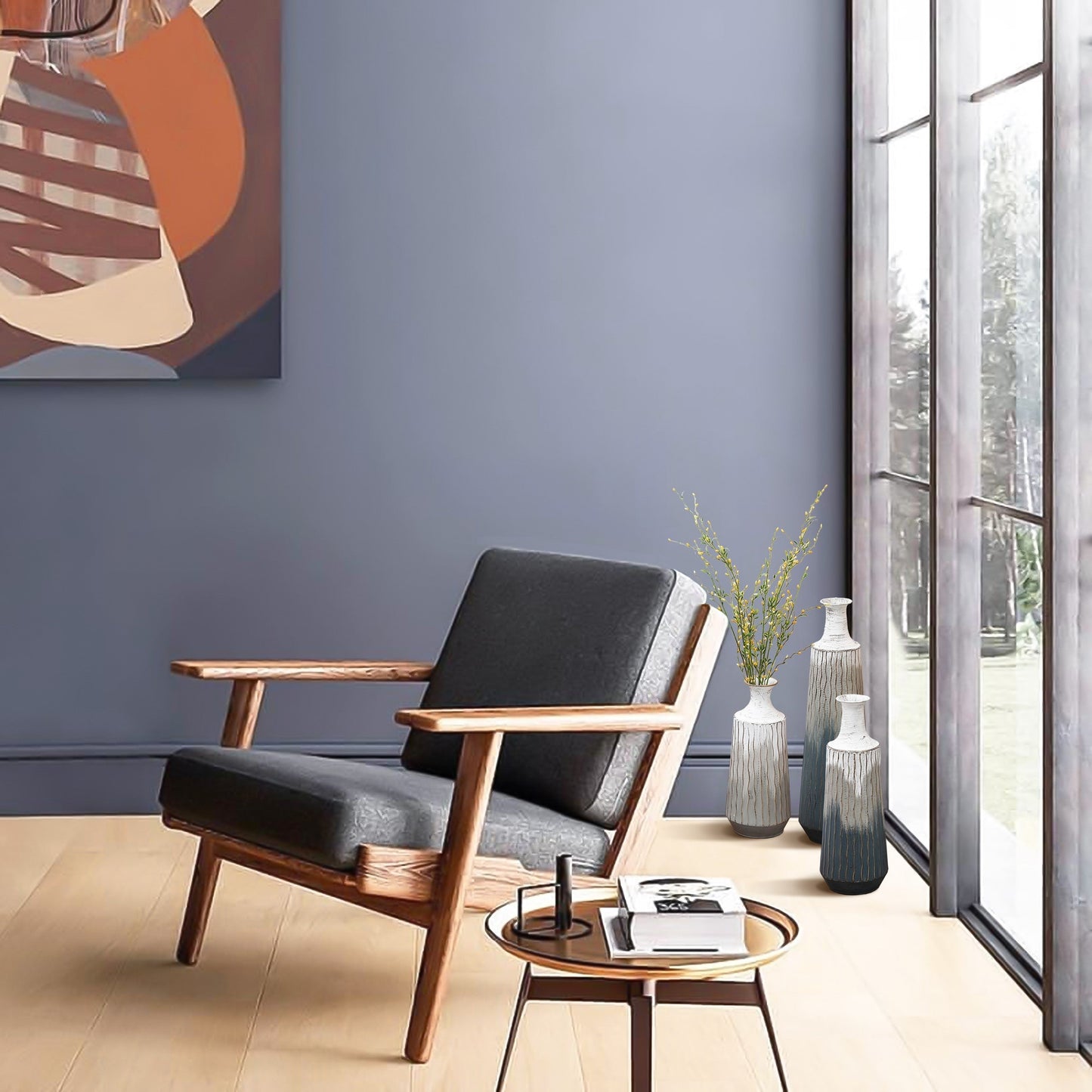 Vases bouteilles en métal à effet ombré multicolore (lot de 3)