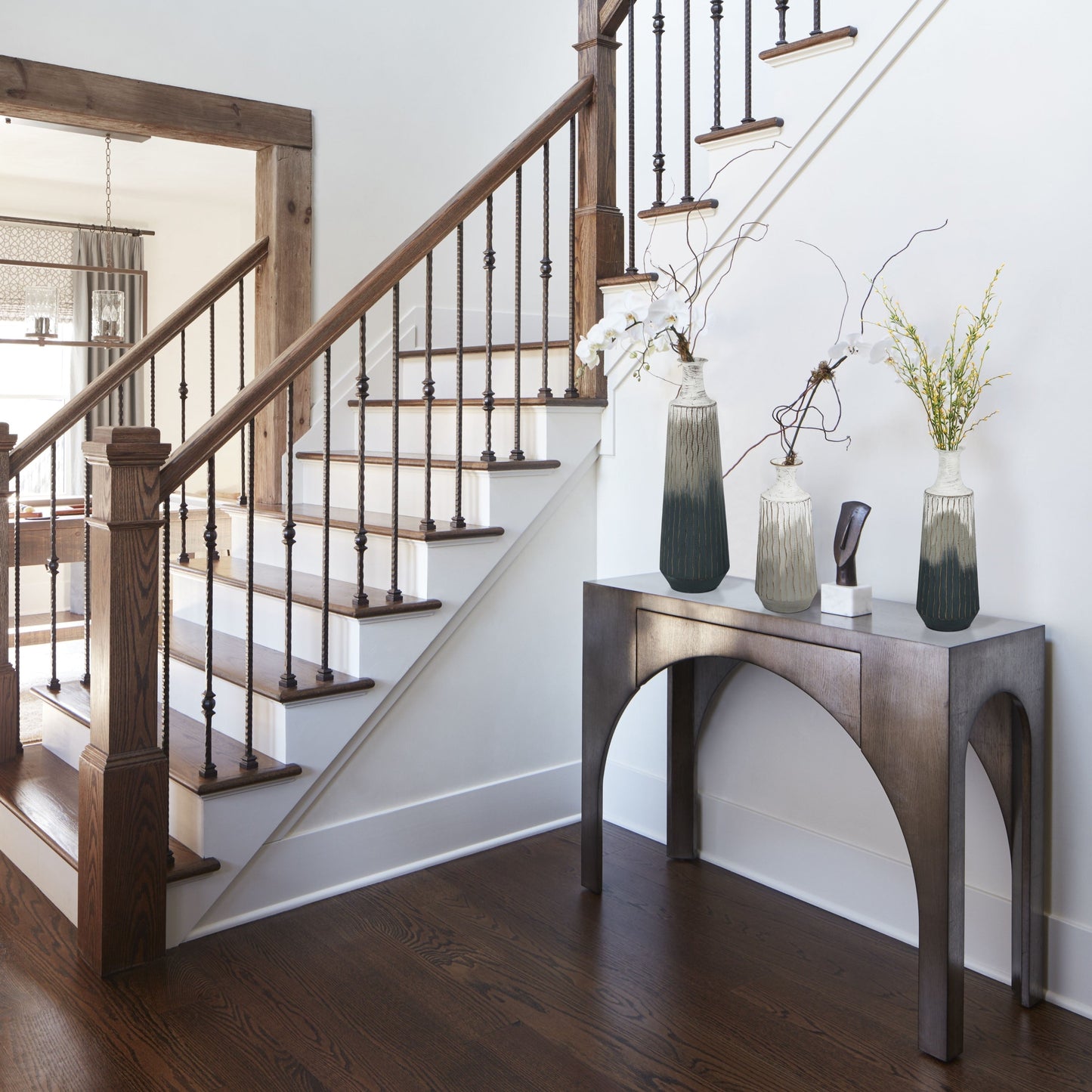 Vases bouteilles en métal à effet ombré multicolore (lot de 3)