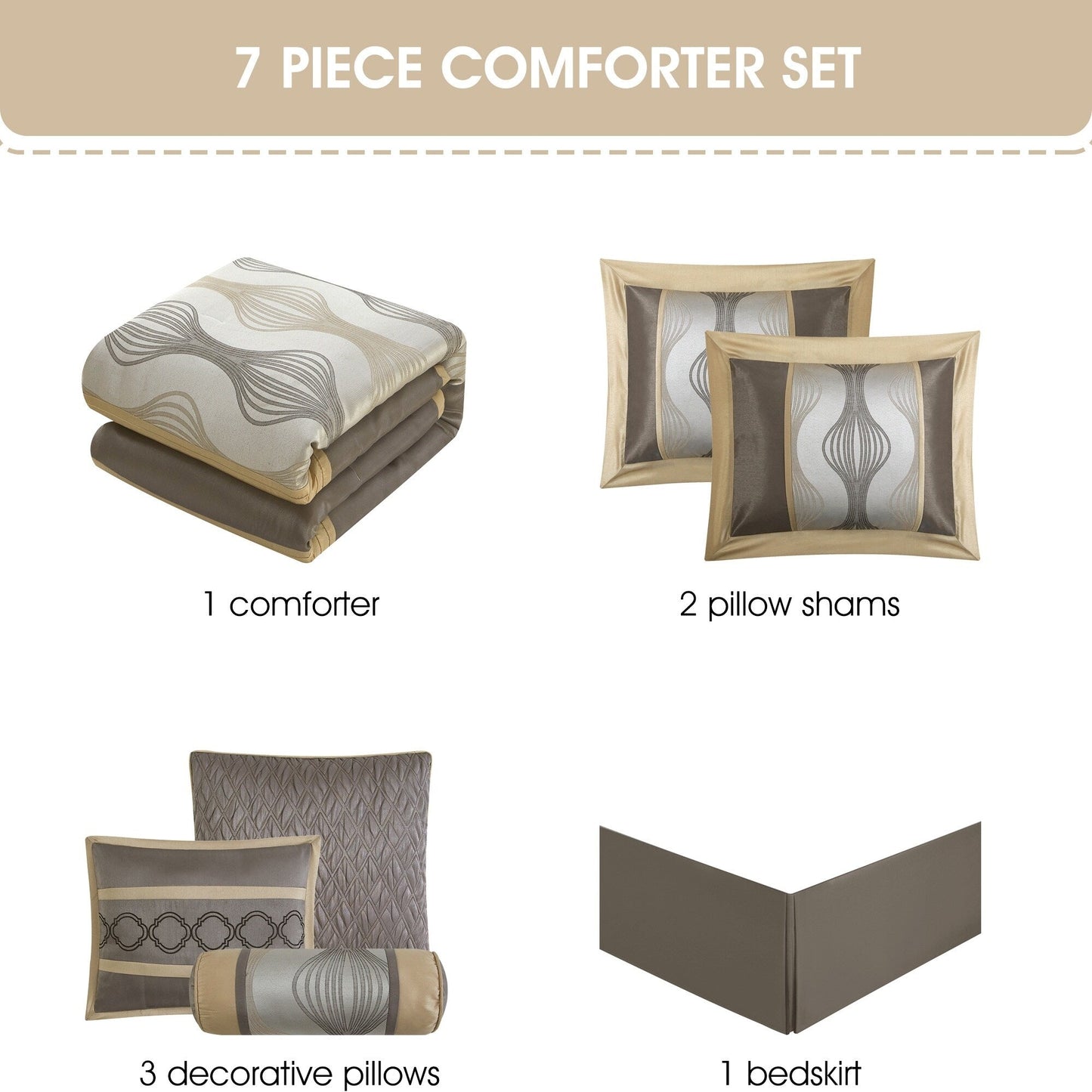 Ensemble de couette géométrique moderne 7 pièces Nanshing Daniella