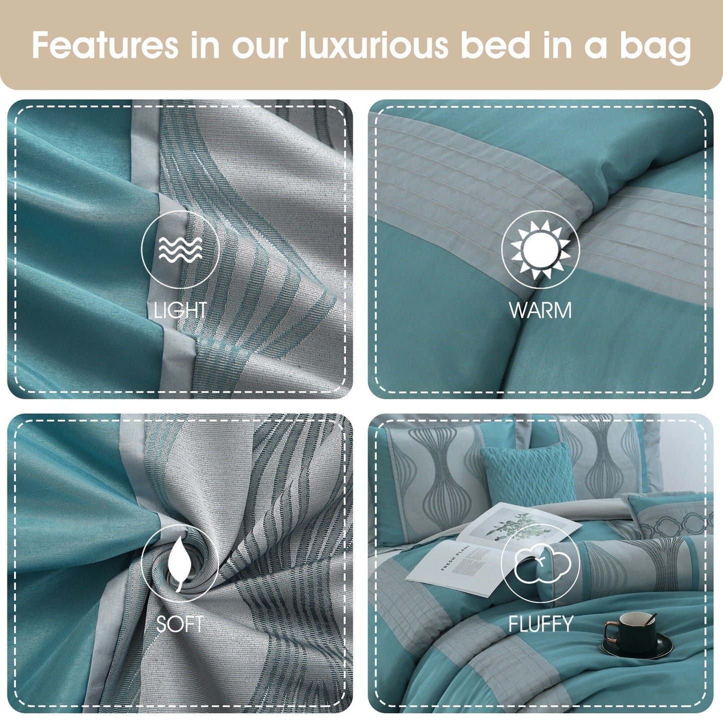 Ensemble de couette géométrique moderne 7 pièces Nanshing Daniella