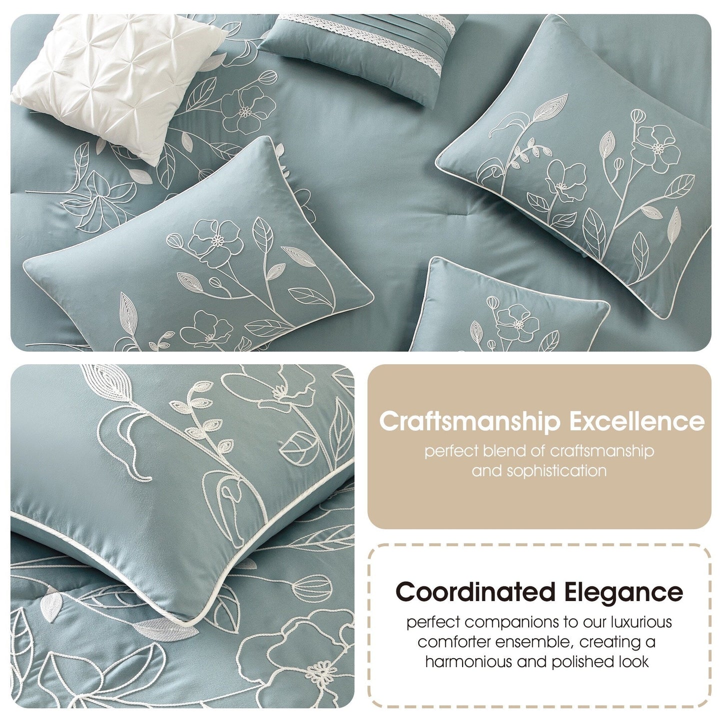 Ensemble de couette florale botanique 7 pièces Nanshing Taylor