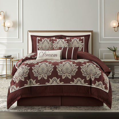 Ensemble de couette traditionnel damassé Nanshing Tiana 7 pièces