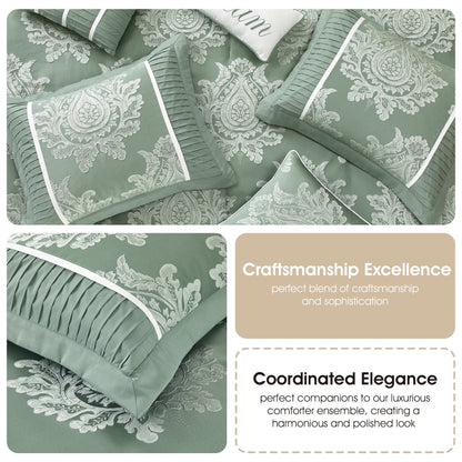 Ensemble de couette traditionnel damassé Nanshing Tiana 7 pièces