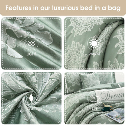 Ensemble de couette traditionnel damassé Nanshing Tiana 7 pièces