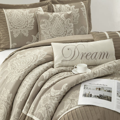 Ensemble de couette traditionnel damassé Nanshing Tiana 7 pièces