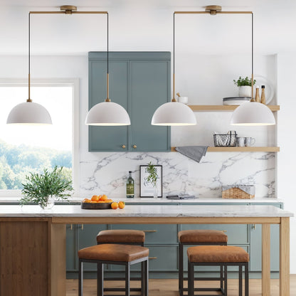 Suspension moderne Nathan James Percy à 2 lumières pour îlot central, avec abat-jour en métal et cordon ajustable