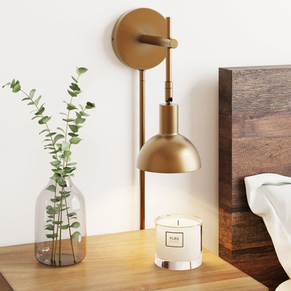 Applique murale Nathan James Tamlin à bras articulé, 1 lumière, avec prise et interrupteur marche/arrêt