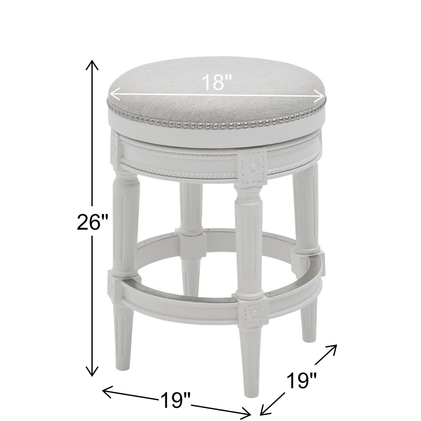 Tabouret de bar pivotant sans dossier Chapman de New Ridge Home Goods, hauteur comptoir, 66 cm (26 pouces)