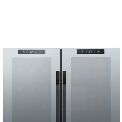 Réfrigérateur à vin et boissons Newair, 18 bouteilles et 59 canettes, deux zones de température, pose libre, contrôle numérique de la température