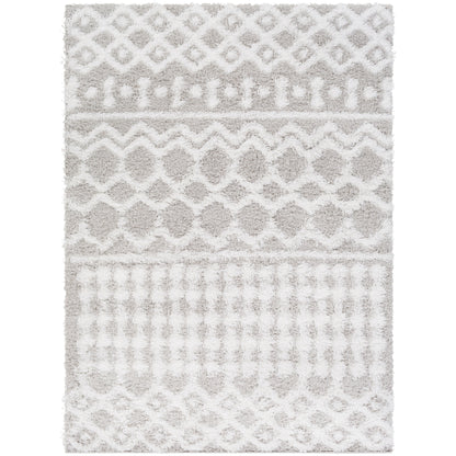 Tapis à poils longs Livabliss Newton à motif géométrique marocain et treillis