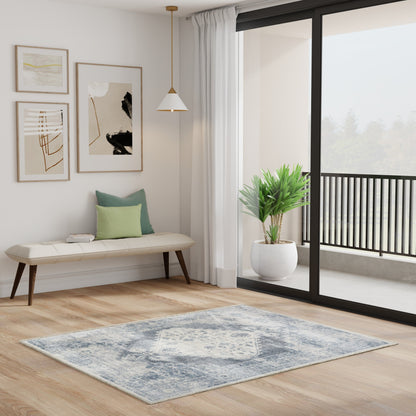 Tapis persan vieilli Nourison Abby, lavable en machine, pour intérieur uniquement.