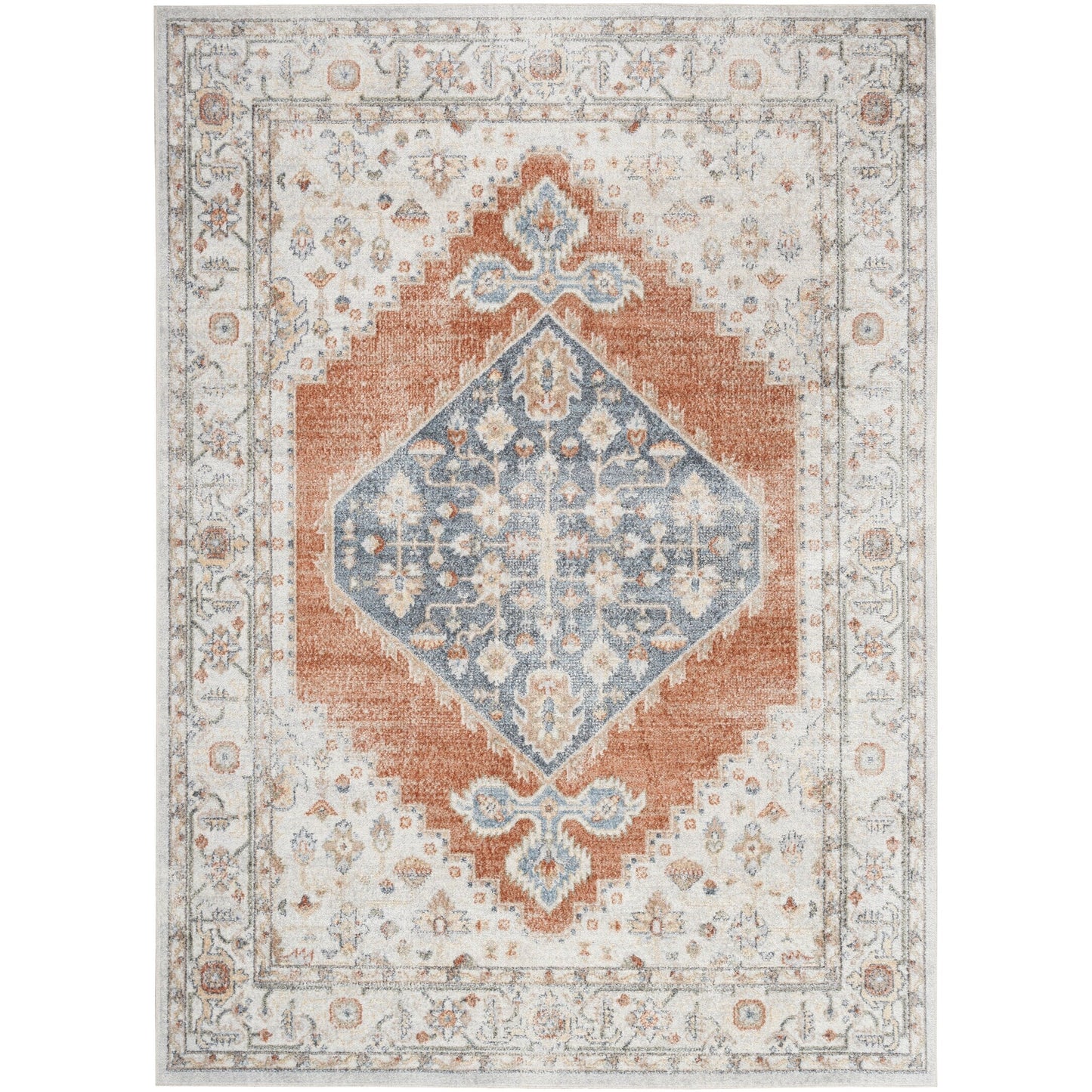 Tapis persan vieilli Nourison Abby, lavable en machine, pour intérieur uniquement.