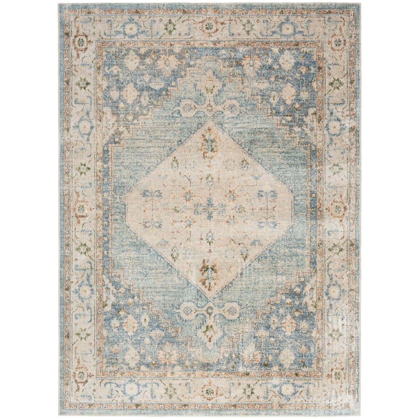 Tapis persan vieilli Nourison Abby, lavable en machine, pour intérieur uniquement.