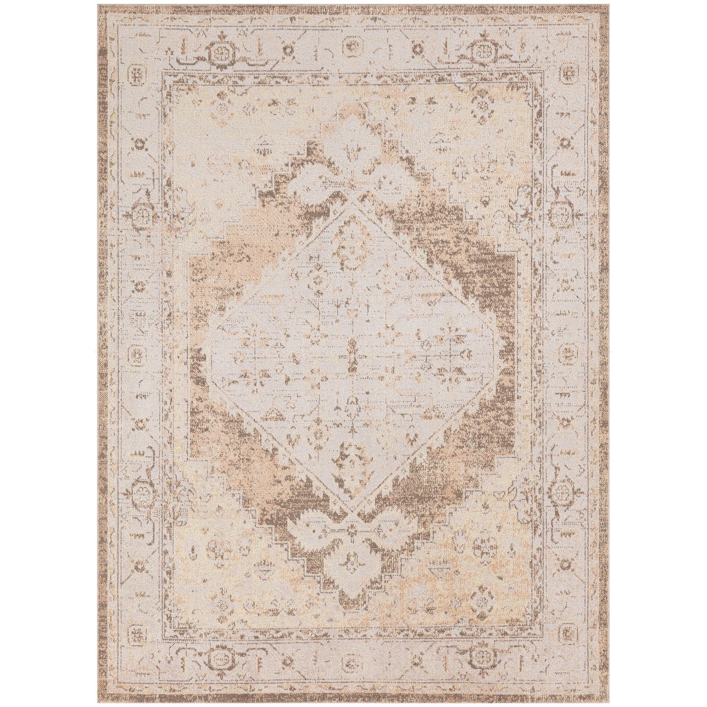 Tapis persan vieilli Nourison Abby, lavable en machine, pour intérieur uniquement.
