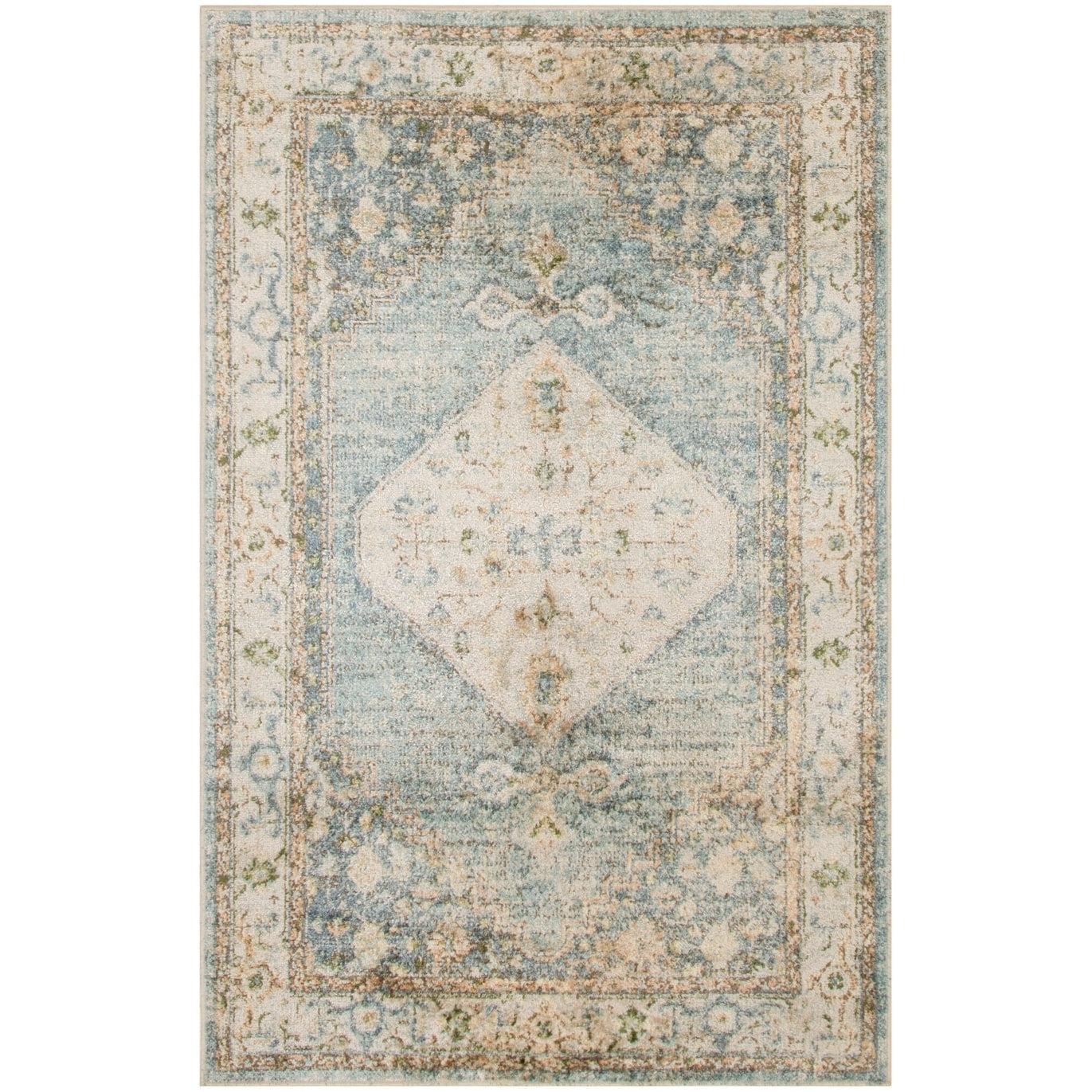 Tapis persan vieilli Nourison Abby, lavable en machine, pour intérieur uniquement.