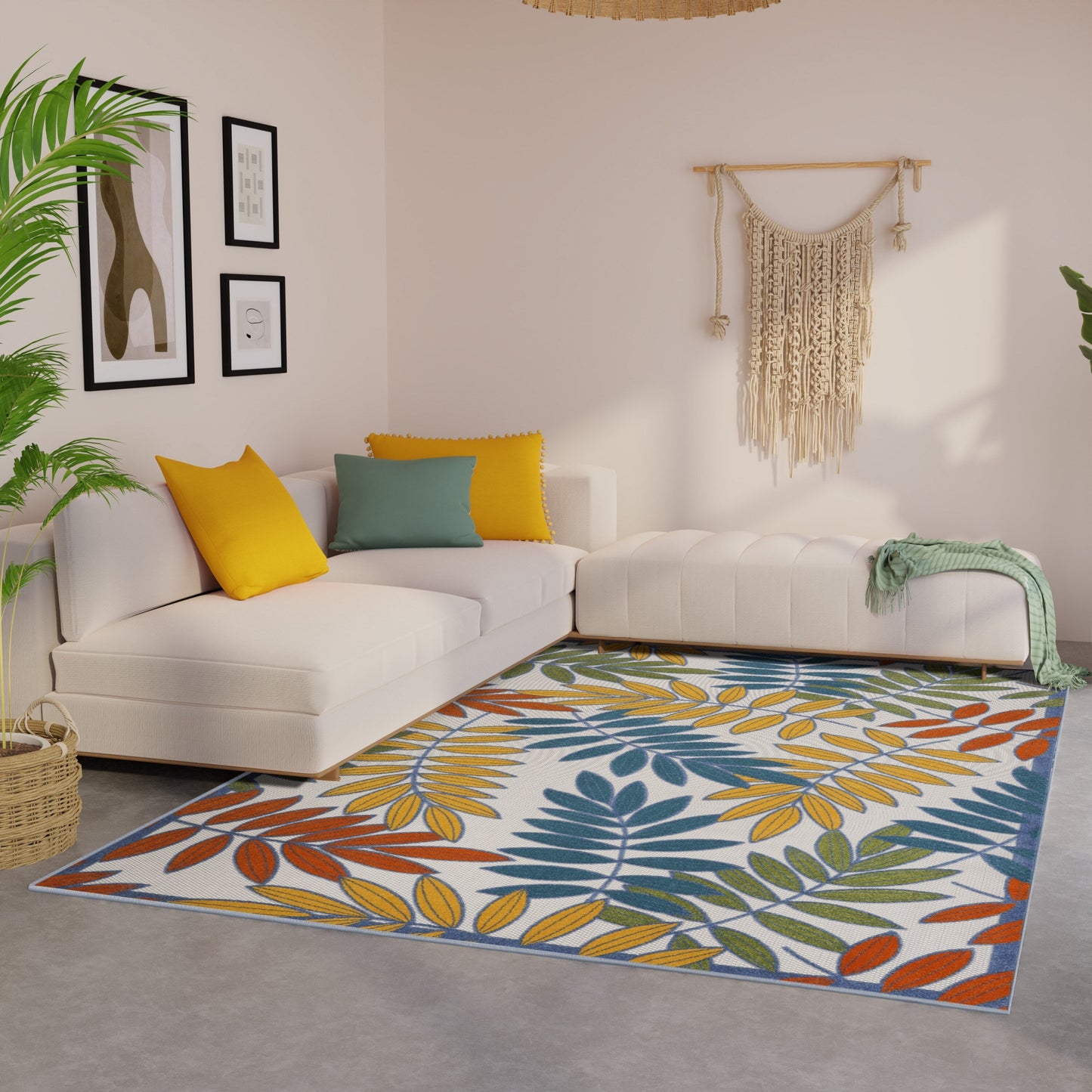 Tapis d'intérieur/extérieur à motif floral Nourison Alice