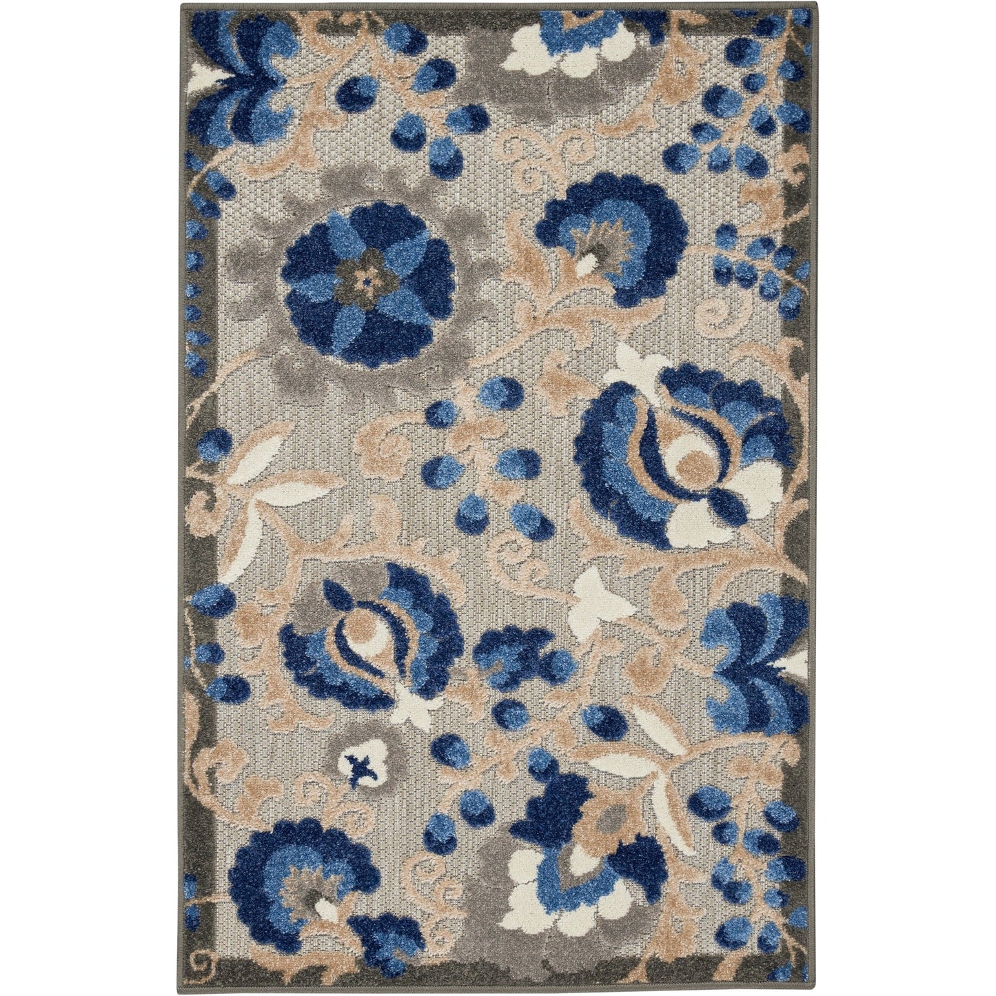 Tapis d'intérieur/extérieur à motif floral Nourison Alice