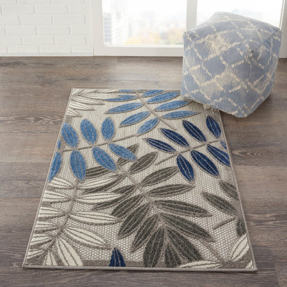 Tapis d'intérieur/extérieur Nourison Aloha à motif de feuilles vibrantes