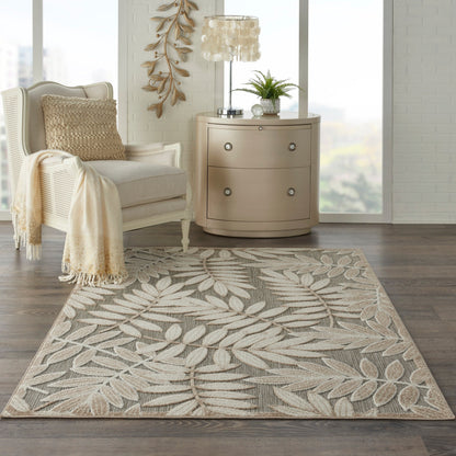 Tapis d'intérieur/extérieur Nourison Aloha à motif de feuilles vibrantes