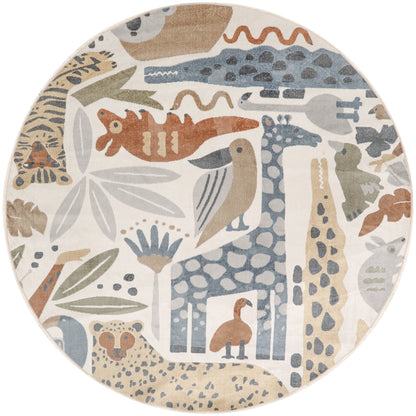 Tapis Nourison Astra lavable en machine à motif animalier