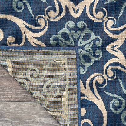 Tapis d'intérieur/extérieur Nourison à motif floral géométrique des Caraïbes