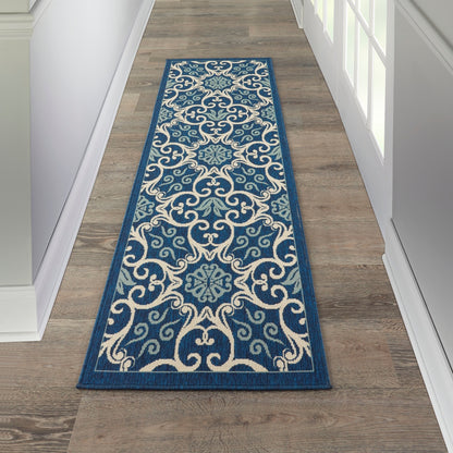 Tapis d'intérieur/extérieur Nourison à motif floral géométrique des Caraïbes