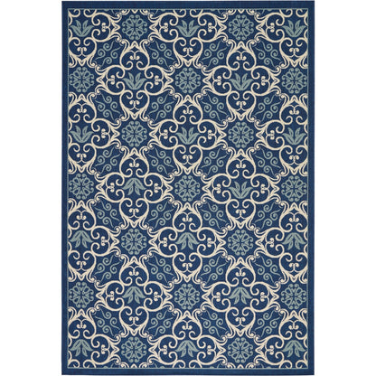 Tapis d'intérieur/extérieur Nourison à motif floral géométrique des Caraïbes