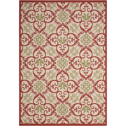 Tapis d'intérieur/extérieur Nourison à motif floral géométrique des Caraïbes