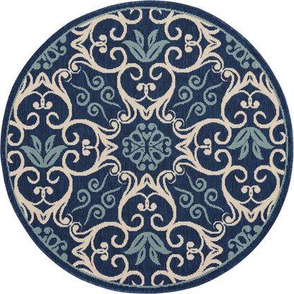 Tapis d'intérieur/extérieur Nourison à motif floral géométrique des Caraïbes