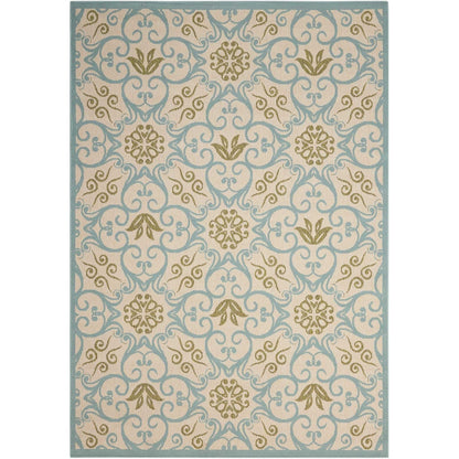 Tapis d'intérieur/extérieur Nourison à motif floral géométrique des Caraïbes