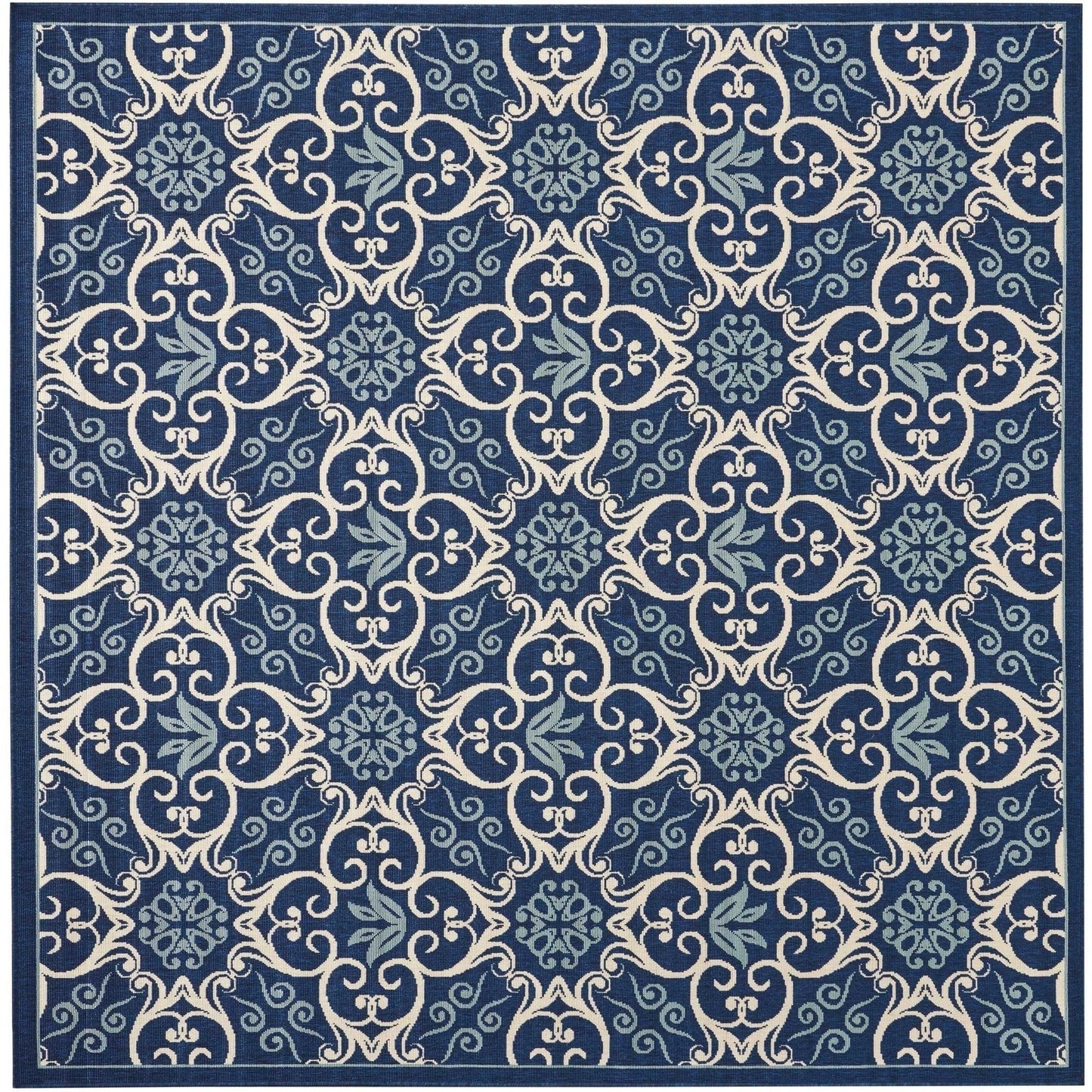 Tapis d'intérieur/extérieur Nourison à motif floral géométrique des Caraïbes