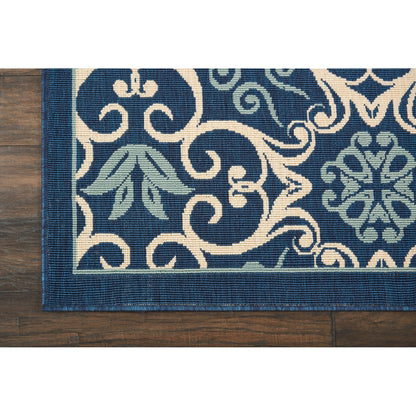 Tapis d'intérieur/extérieur Nourison à motif floral géométrique des Caraïbes