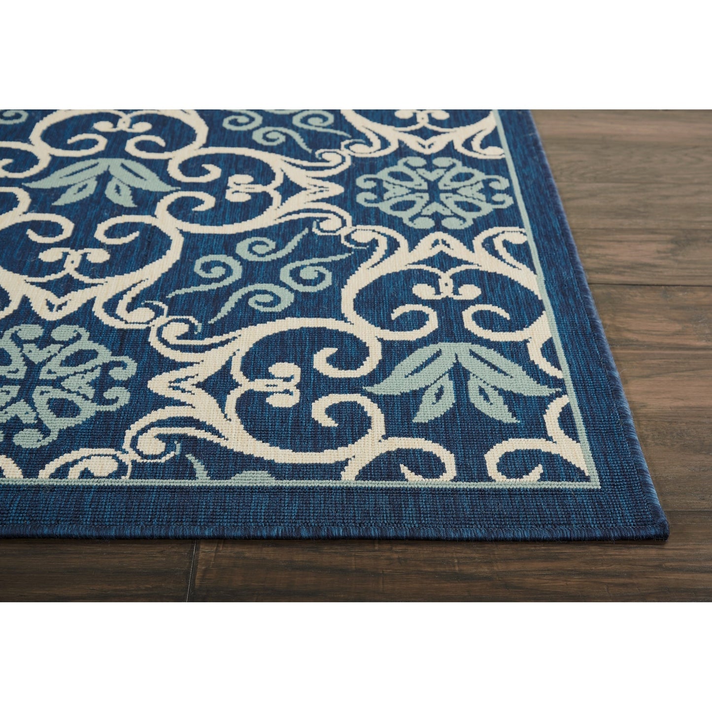 Tapis d'intérieur/extérieur Nourison à motif floral géométrique des Caraïbes