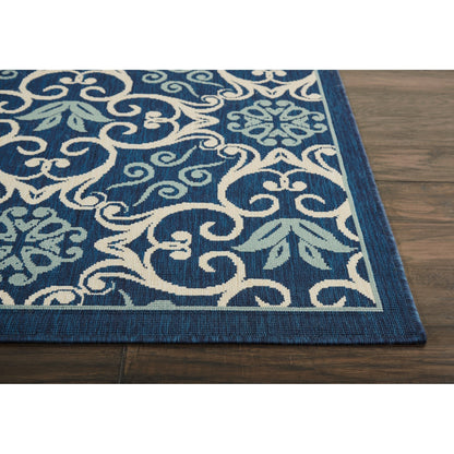 Tapis d'intérieur/extérieur Nourison à motif floral géométrique des Caraïbes