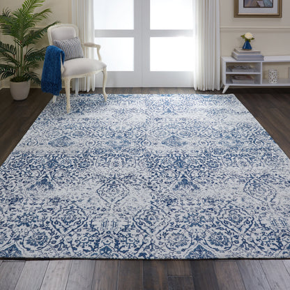 Tapis contemporain Nourison Damas vieilli