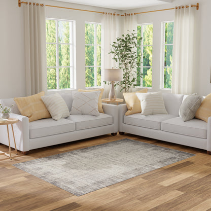 Tapis d'intérieur Nourison Emily gris ivoire à motifs abstraits