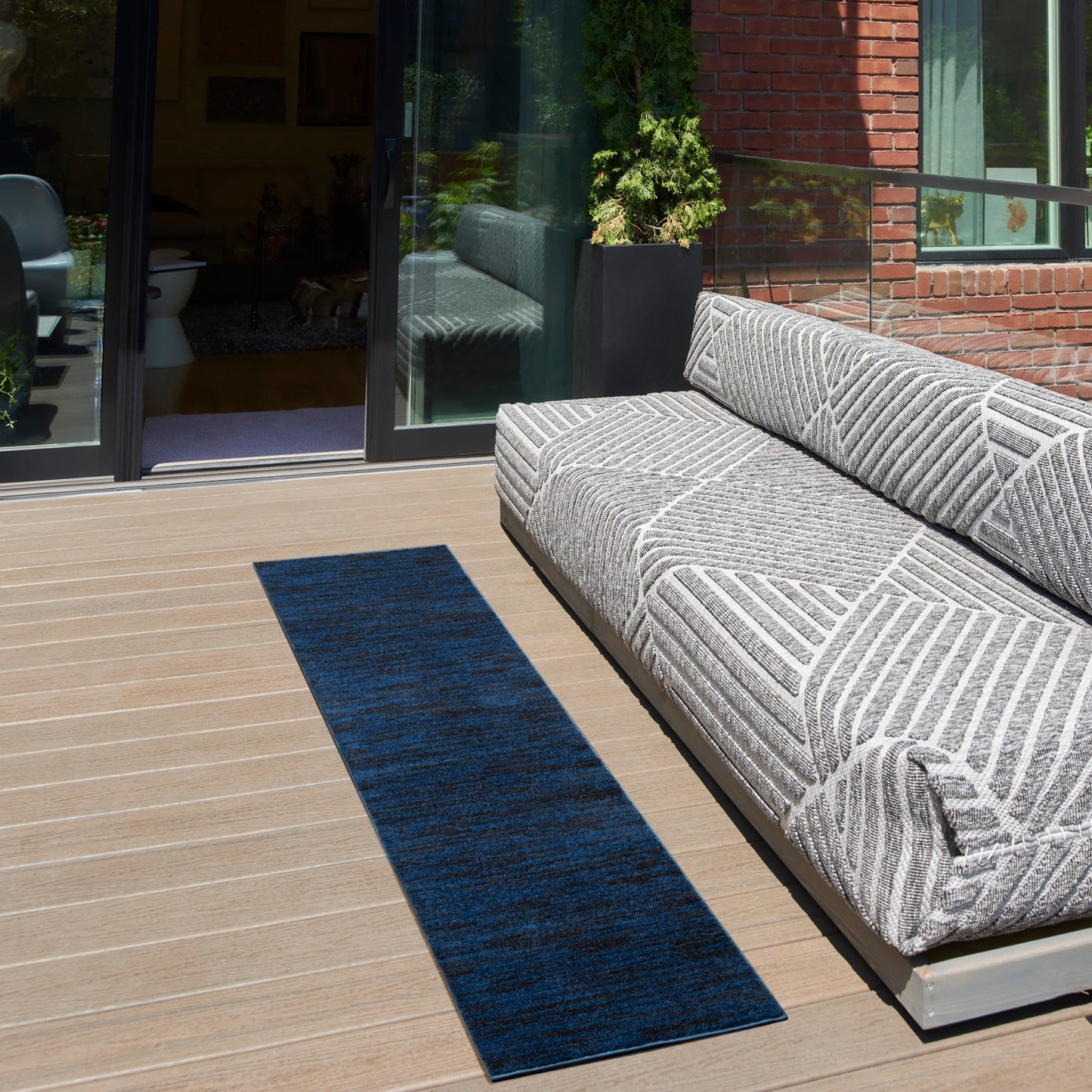 Tapis d'intérieur/extérieur contemporain uni Nourison Essentials