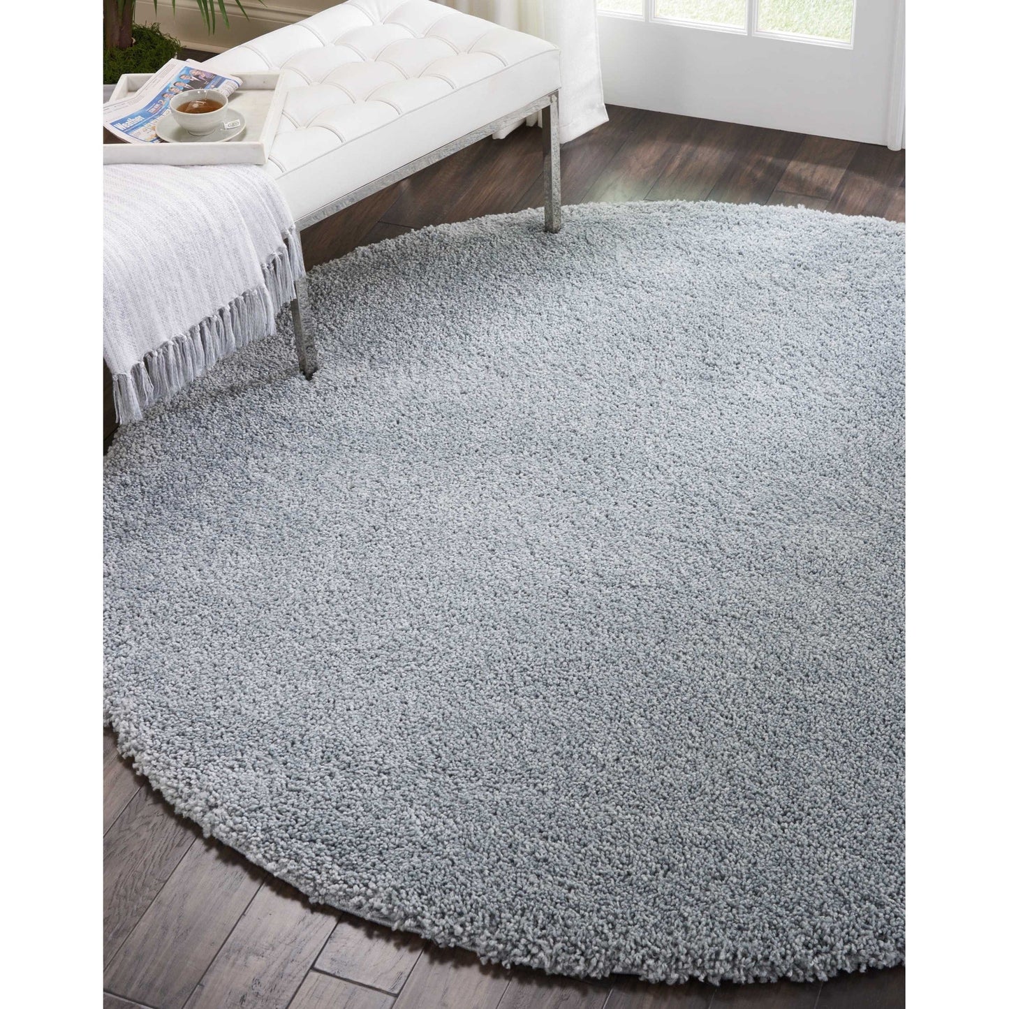 Tapis Nourison Malibu Shag moderne en peluche unie