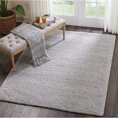 Tapis Nourison Malibu Shag moderne en peluche unie