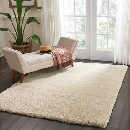 Tapis Nourison Malibu Shag moderne en peluche unie