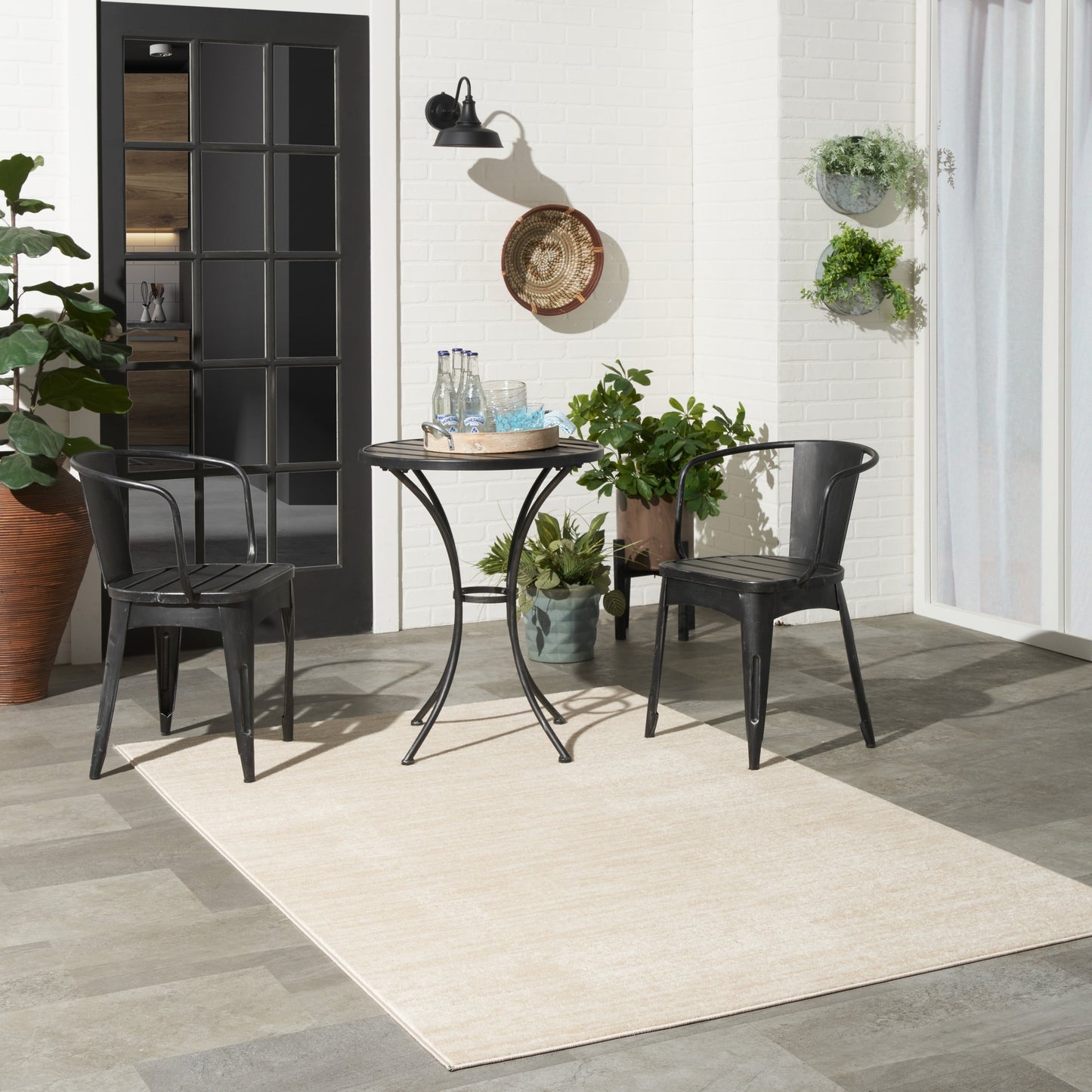 Tapis d'intérieur/extérieur Nourison moderne et uni