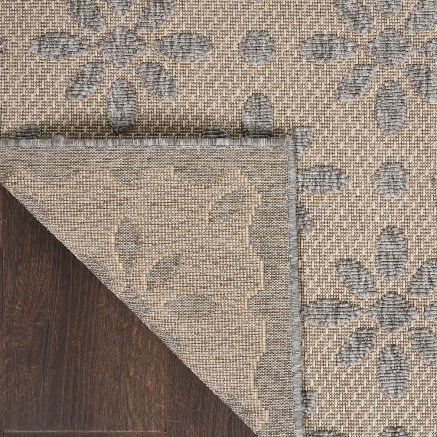 Tapis d'intérieur/extérieur Nourison Palamos à motif floral moderne et géométrique à hauteur variable